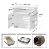 CHOEZON Cat Litter Box Enclosure, Litter Box Furniture Hidden, Versatile Litter Enclosure Furniture with 2 Doors and 1 Entrance, Indoor Cat House for Living Room, Bedroom, White MMW01WB CHOEZON