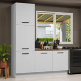 Madesa Hazel Kitchen Set 70" L Pantry Storage and Base Cabinet Engineered Wood Multiple Compartments Organization Unit - White Madesa