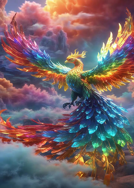 Phoenix Diamond Art Kits for Adults-HD Canvas DIY Diamond Painting Gifts for Men&Women or Gifts for Mom-DIY Crafts with Full Drill Gem for Home Decor & Room Decor Miyahomy