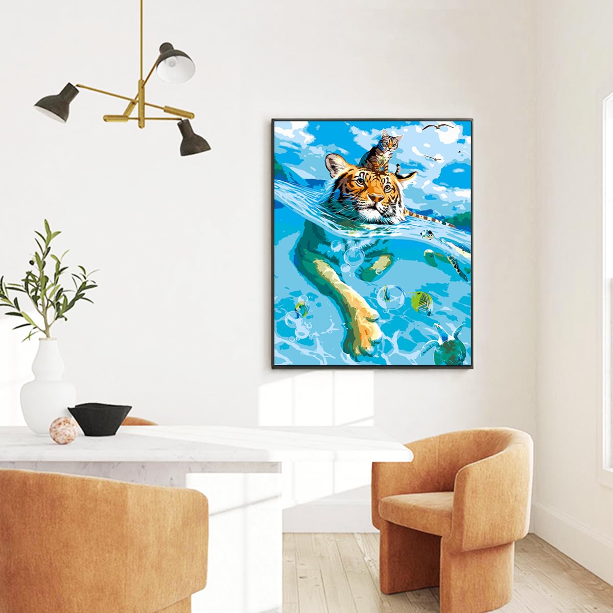 Tiger Paint by Number Animal,Cat Paint by Numbers Kit for Adults Beginner,Acrylic DIY Oil Painting for Home Wall Art Decoration 16x20 inch… WoodArtSupply