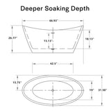 Empava 67" Acrylic Freestanding Bathtub Soaking SPA Tub Modern Stand Alone Bathtubs in White SA1518 Empava