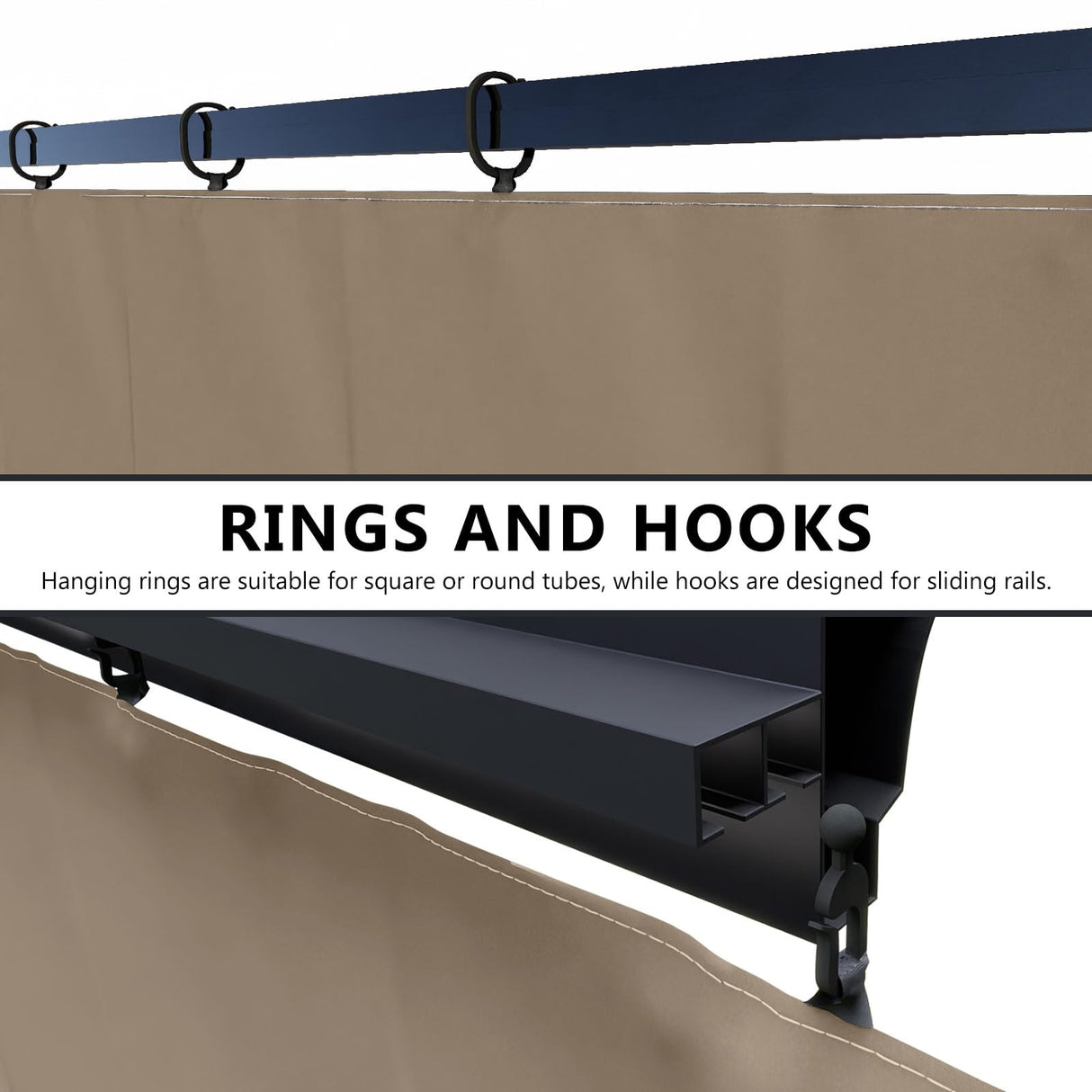 Aoodor 10' x 13' Gazebo Curtain Set Protecting Privacy Side Walls 4 Panels,Curtain Only (Brown) Aoodor