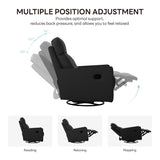 LIKIMIO Recliner Chair, 360° Swivel High-Back Faux Leather Rocking Chair with Upholstered Comfort, Single Sofa for Nursery, Living Room, Black LIKIMIO