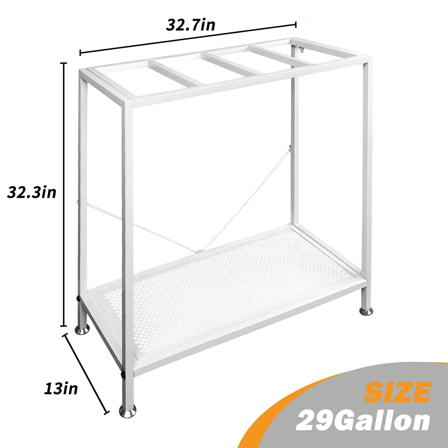 Fish Tank Stand: The Perfect 29 Gallon Metal Aquarium Stand Measuring 32.7" W x 13" D x 32.3" H to Fit Your Aquatic Display Needs.(29 Gallon-White) - WoodArtSupply