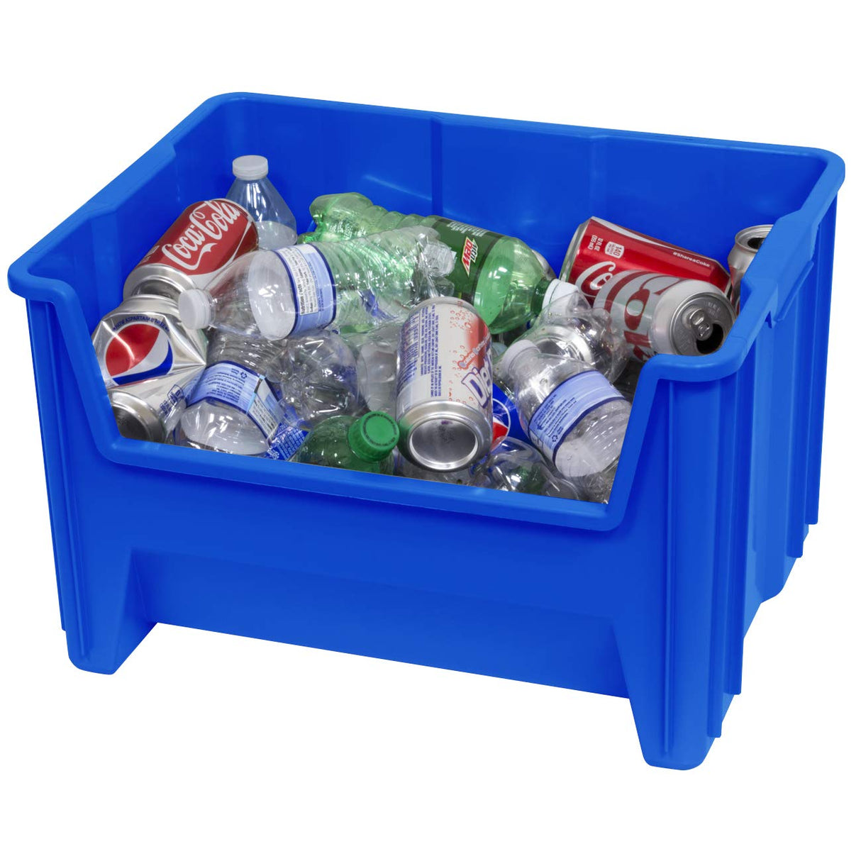 Akro-Mils 13017 Stak-N-Store Heavy Duty Stackable Open Front Plastic Storage Container Bin, (15-Inch x 20-Inch x 12-1/2-Inch), Blue, (3-Pack) Akro-Mils