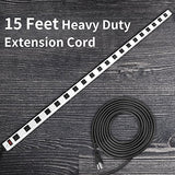 20 Outlet Heavy Duty Metal Socket Power Strip,15-Foot Long Extension Cord with Circuit Breaker. Mounting Brackets Included,Workshop/Industrial use,ETL Certified oviitech