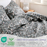 JSD Black Paisley Floral Quilt Set Twin Size, 2 Piece Printed Bedspreads Coverlet with Pillow Sham, Soft Microfiber Quilted Blanket JSD