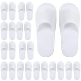 Elcoho 12 Pairs Open Toe Spa Slippers White Spa Hotel Guest Slippers for Spa, Party Guest, Hotel and Travel, Fits Most Men and Women Elcoho