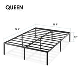 Best Price Mattress 14 Inch Metal Platform Beds w/ Heavy Duty Steel Slat Mattress Foundation (No Box Spring Needed), Queen, Black Best Price Mattress