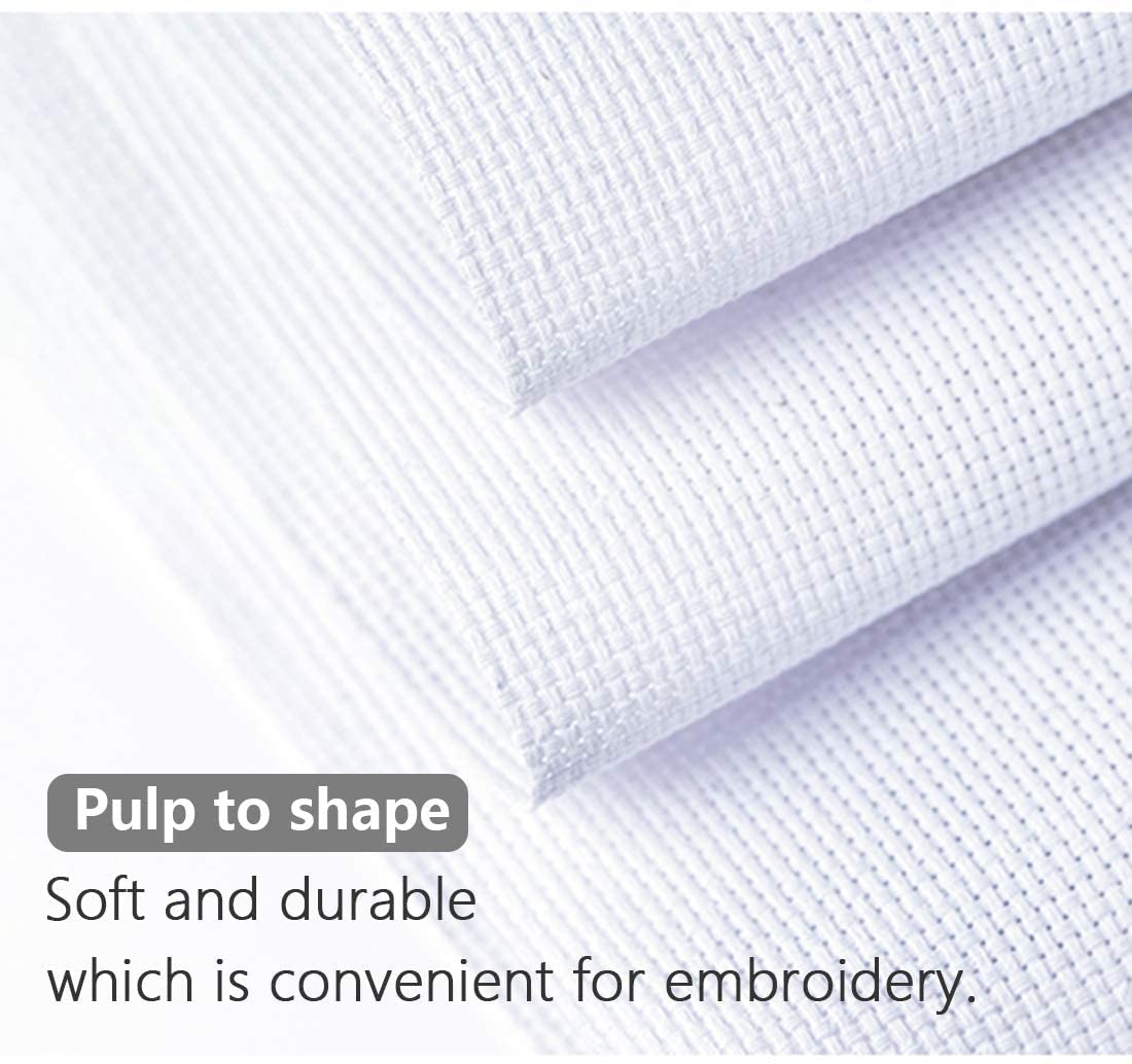 Cross Stitch Aida Fabric 14 Count, 59 by 39 Inch Large Size, Classic Reserve Cross Stitch Aida Cloth for Home DIY Embroidery Decoration MYFAMIREA