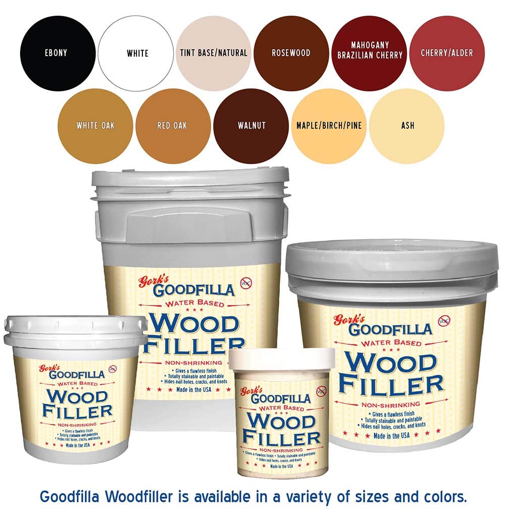 Water-Based Wood & Grain Filler - Neutral Base - 1 Gallon by Goodfilla | Replace Every Filler & Putty | Repairs, Finishes & Patches | Paintable, Stainable, Sandable & Quick Drying Goodfilla