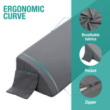 Vekkia Queen Wedge Pillow Headboard/Bed Wedge Pillow for Headboard/Bed Gap Filler/Headboard Pillow,Pillow Wedge for Headboard Gap(0-6"),Stop Loosing Your Pillows,Phone(Gray 60"x10"x6") Vekkia