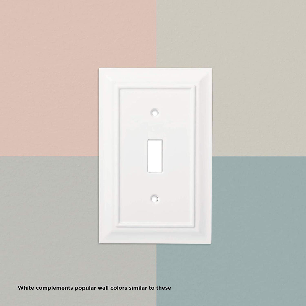 Franklin Brass W35265-PW-C Classic Beadboard Single Wall Plate, Switch Franklin Brass