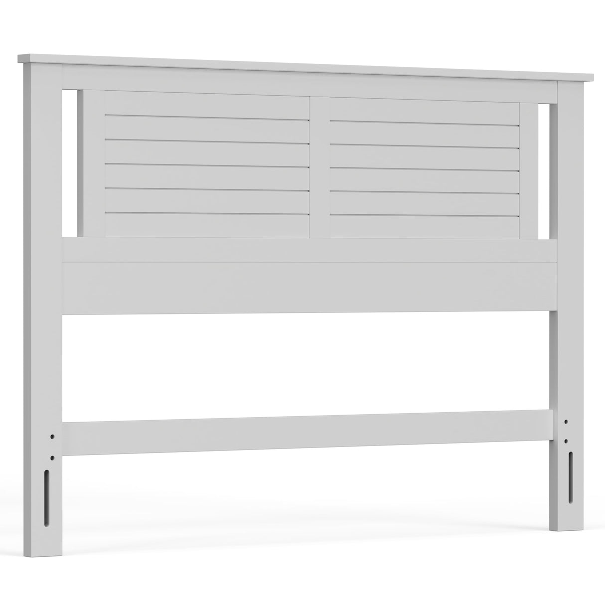 Serene Poplar Wood Queen Headboard, Modern Farmhouse Panel with Horizontal Scoring, Queen Size Headboard in White, Casual Coastal Style, Easy Assembly, Quality Materials ComfIQ