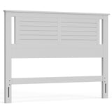 Serene Poplar Wood Queen Headboard, Modern Farmhouse Panel with Horizontal Scoring, Queen Size Headboard in White, Casual Coastal Style, Easy Assembly, Quality Materials ComfIQ