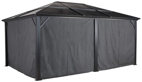 Sojag 135-4154917 Spun Polyester Gazebos Curtains for Meridian Hard Top Sun Shelter, 12' x 16', Grey Sojag
