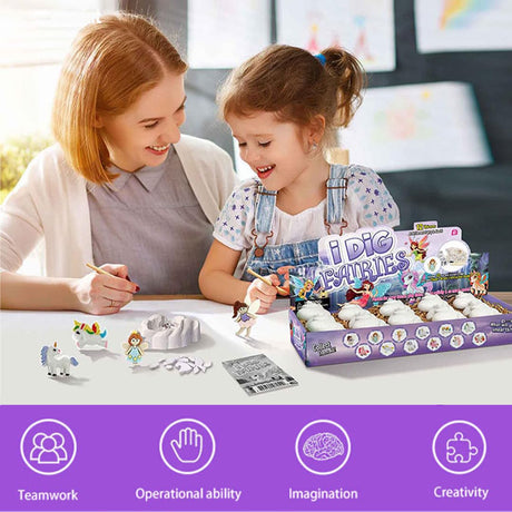 Liberty Imports 12-Pack Fairy and Unicorn Excavation Kit for Kids - Enchanted Magical Digging Adventure - Ideal Party Favors, Educational STEM Toys for Girls and Boys Liberty Imports