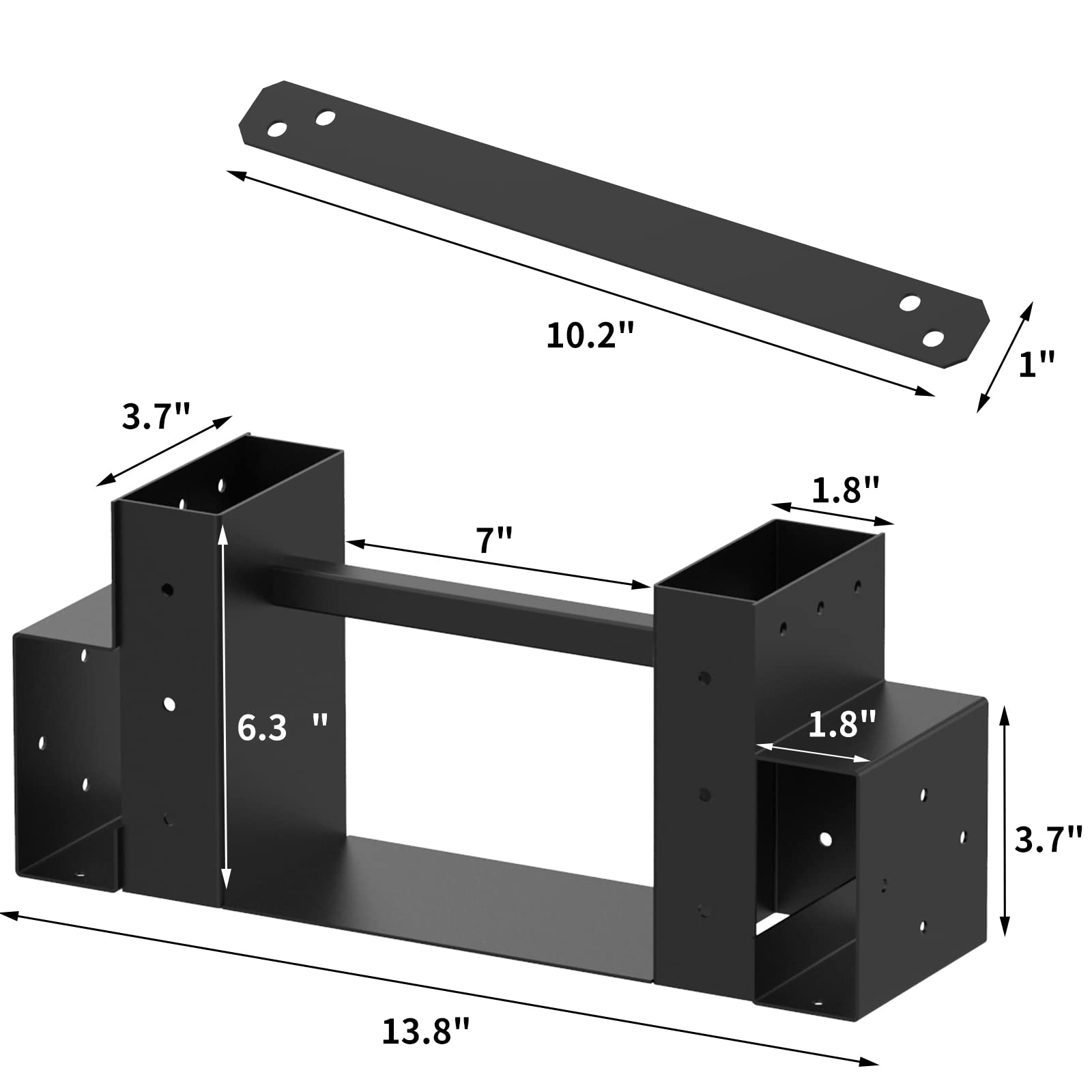 Foozet Firewood Rack Outdoor with Wood Screws Log Rack Heavy Duty Steel Adjustable to Any Length Station Firewood Bracket Kit Black Medium - WoodArtSupply