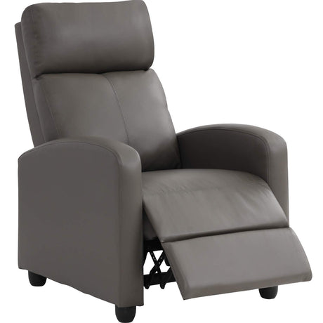 Recliner Chair Single Sofa Winback Chair Home Theater Seating Modern Reclining Chair Easy Lounge with Padded Seat PU Leather Padded Seat Backrest for Living Room Reading Chair Recliner Sofa BestMassage