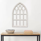 Sintosin Rustic Arched Window Frame 20 x 32 inch, Hanging Distressed White Window Pane Wall Decor, Farmhouse Window Frame Decor, Wooden Cathedral Window Frames for Wall Decor Living Room Christmas Sintosin