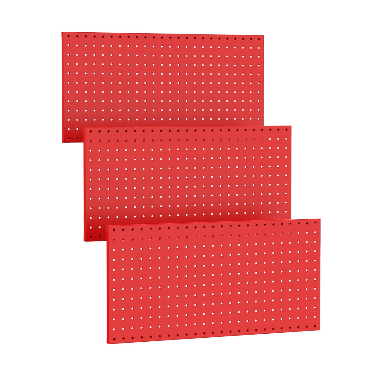 TORACK 3 PCS Metal Pegboard Panels(12x24 inch) for Wall Garage Tools Storage Pegboard System for Workbench, Modular Peg Board Tool Organizer Board Kit(Pack of 3, Red) TORACK