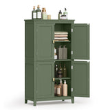 VASAGLE Floor Storage Cabinet, Freestanding Storage Unit with 4 Doors, Adjustable Shelves, 11.8 x 23.6 x 43.3 Inches, for Entryway, Bathroom, Forest Green UBBC552C01 VASAGLE