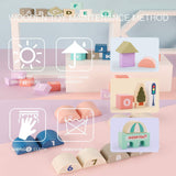 Wooden Building Blocks Set, City Construction Stacker Stacking Preschool Learning Educational Toys, Toddler Toys for 3+ Year Old Boy and Girl Gifts Migargle