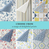 Martha Stewart King Size Quilt Bedding Set - 3 Piece, Soft Washed Microfiber, Printed Bedspread, Reversible, All Season, 1 Quilt, 2 King Pillow Shams, Blue, White & Red, Painted Floral Print Martha Stewart