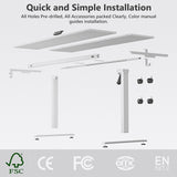 VVENACE 63 x 28 inch Electric Standing Desk Adjustable Height 4 Memory Preset, 4 Wheels, 2 Headphone Hook, Home Office Desk, Stand Up Desk Sit Stand Desk, Splice Board White VVENACE