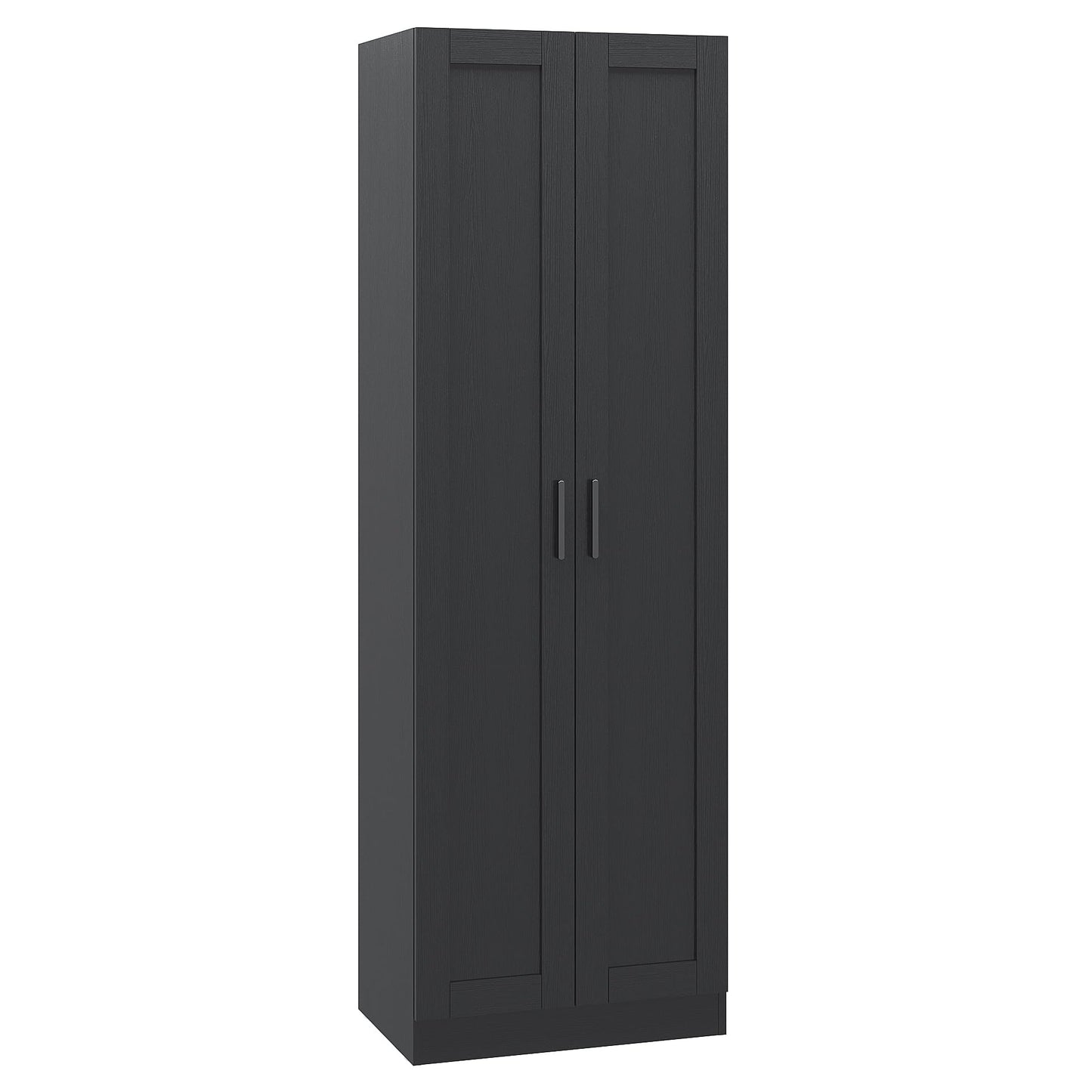 Panana Wooden Tall Storage Cabinet, Collection Food Pantry Cabinet Narrow Cabinet Free Standing with 2 Doors and Shelves (Black-s, 45P) - WoodArtSupply