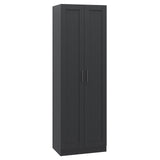 Panana Wooden Tall Storage Cabinet, Collection Food Pantry Cabinet Narrow Cabinet Free Standing with 2 Doors and Shelves (Black-s, 45P) Panana