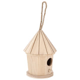 Wooden Birdhouses, Unfinished Wood Bird House Round Shaped Hanging Bird Nest for Outdoor Garden Hztyyier