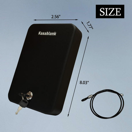 Pistol, portable travel firearm safe, pistol lockbox, car firearm safe with key lock, black Generic