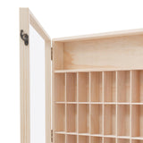 LOONGWEIA Wall Mount Wooden Display Case, 6 Tier Minifigure Display Cabinet with Acrylic Door Miniature Curio Cabinet with 50 Small Compartments for Mini Figures Collectibles Action Figures LOONGWEIA