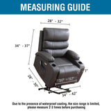 H.VERSAILTEX 100% Waterproof Recliner Chair Cover,Stretch Jacquard Couch Cover for Recliner Electric Power Lift Recliner Chair Slipcover for Elderly Fitted Standard with Side Pocket,Grey H.VERSAILTEX