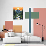 Mountain Paint by Numbers Kit for Adults Beginner Sunset Oil Painting Kit Adult Paint by Number Kits on Canvas Landscape DIY Painting for Beginners Art by Numbers for Gifts Home Wall Decor 16x20 Inch obterie