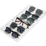 ZEXALOR Clear Drawer Organizer, 6 Sections Eyeglass Sunglasses Organizer Holder, Drawer Dividers Office Desk Tray Bathroom Makeup Jewelry Trays (14×7×1.2") ZEXALOR