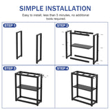 Livofloral 10-20 Gallon Fish Tank Stand with Storage Shelf, Aquarium Stand Measuring 24.8" W x 9.5" D x 30.1" H with Hooks,Heavy Duty Metal Turtle Reptile Tank Stand, Easy Assemble Livofloral