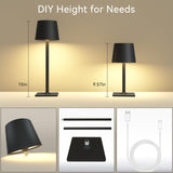 Yogaret 2 Pack Rechargeable Table Lamps,Cordless Lamp with 6000mAh Battery Operated, Portable Indoor/Outdoor Table Lamp for Patio Restaurant Home Dinner Dining Kitchen,Waterproof & Wireless Yogaret