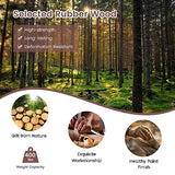 GOFLAME Folding Dining Chairs Set of 2, Foldable Chairs with PVC Padded Seat & High Backrest, Wooden Side Chairs, 2 Pack Dining Chairs for Living Room, Kitchen, Restaurant GOFLAME