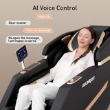 LIULINREST 2025 4D Massage Chair Full Body, Zero Gravity Massage Chair with SL-Track & Heating, Massage Shiatsu Recliner Chair with Smart Voice Control, Touchable Screen, Airbags, Foot Rollers (Brown) LIULINREST