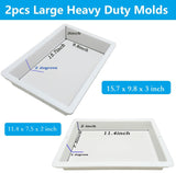 2Pcs Extra Large Reusable Epoxy Resin Table Mold15.7x9.8x3 inch 11.4x7.5x2 inch Rectangles Epoxy Resin Molds for River Table, Coffee Side Table, Cutting Board, Charcuterie Board, Art Panel ModWgGuo