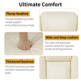 Caberryne Power Recliner Sofa Set with LED Lights,Leather Reclining Couch and Loveseat Set with USB Port/Coffee Table/Cup Holder,Living Room Set with 4 Recliner Seats for House(2 Piece Set,Creamy) Caberryne