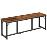 MAHANCRIS Dining Bench, 47.2 Inch Dining Table Bench, Rustic Kitchen Bench, Easy to Assemble, Steel Frame, for Kitchen, Living Room, Bedroom, Rustic Brown and Black TBHR0201 MAHANCRIS