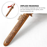 Yardwe Peach Wood Sword Traditional Chinese Wooden Sword Sword Hand-Carved Knife Sword Pendant with Tassel Home Furnishing Feng Shui Protection Amulet for Drive Out Evil Spirits Yardwe