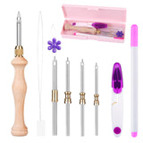 Punch Needle Kit with Storage Box,Adjustable Punch Needle Tool with 5 Different Metal Needles,Embroidery Punch Needle Set Adults Beginner for DIY Craft,Perfect for Decoration and Gifts Cheloment