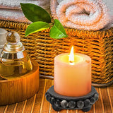 2 Pcs Wooden Risers for Displays Round Wood Riser Distressed Wood Risers Farmhouse Pedestal Display Stand Rustic Pedestal Stand Decor Beaded Display Risers for Tiered Trays Home (Black, 3.94 Inch) Yookeer