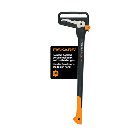 Fiskars 28" Hookaroon Saves Your Back - Lift, Drag, & Load Heavy Rounds of Firewood and Split Wood - Sharp and Lightweight Pick Tool for Logs - Pickaroon Logging Tool - Forestry Tools Fiskars