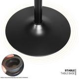 MoNiBloom Square Bar Table Kitchen Dining Table High Top Table for Home Balcony Indoor Outdoor Bistro Table 27.5"- 36" Height-Adjustable Cocktail Table, Black MoNiBloom