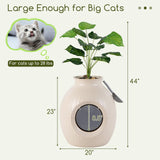 Tangkula Hidden Litter Box Plant, Cat Litter Box Enclosure Furniture with Odor Removal System, 4 Modes Lights, Artificial Plant, Pebbles, Door, Scoop, Planter Litter Box for Large Cats, Easy to Clean Tangkula